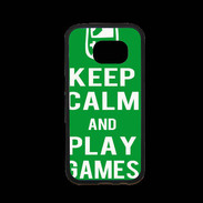Coque Samsung S7 Premium Keep Calm Play games Vert