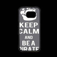 Coque Samsung S7 Premium Keep Calm Be a Pirate Gris