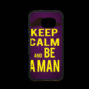 Coque Samsung S7 Premium Keep Calm Be a Man Violet