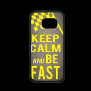 Coque Samsung S7 Premium Keep Calm and Be Fast Gris
