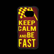 Coque Samsung S7 Premium Keep Calm and Be Fast Rouge