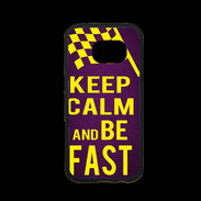 Coque Samsung S7 Premium Keep Calm and Be Fast Violet