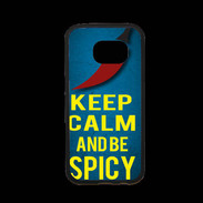 Coque Samsung S7 Premium Keep Calm and Be Spicy Bleu