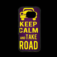 Coque Samsung S7 Premium Keep Calm and Take o road 2 Violet