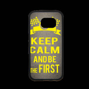 Coque Samsung S7 Premium Keep Calm and Be the First Gris