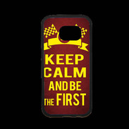 Coque Samsung S7 Premium Keep Calm and Be the First Rouge