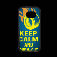 Coque Samsung S7 Premium Keep Calm and Burn Out Bleu