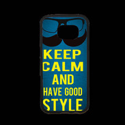 Coque Samsung S7 Premium Keep Calm and Have a good Style Bleu