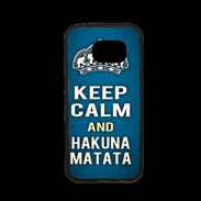 Coque Samsung S7 Premium Keep Calm and Hakuna Matata Bleu