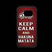 Coque Samsung S7 Premium Keep Calm and Hakuna Matata Rouge