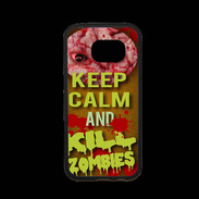 Coque Samsung S7 Premium Keep Calm and Kill Zombies Orange