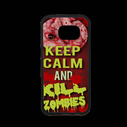 Coque Samsung S7 Premium Keep Calm and Kill Zombies Rouge