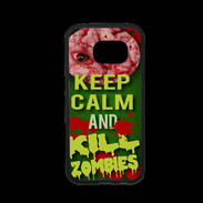 Coque Samsung S7 Premium Keep Calm and Kill Zombies Vert