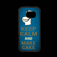 Coque Samsung S7 Premium Keep Calm and Make cake Bleu