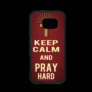 Coque Samsung S7 Premium Keep Calm and Pray Christian Rouge