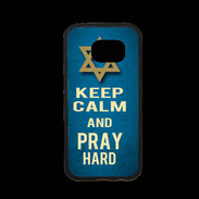 Coque Samsung S7 Premium Keep Calm and Pray jewish BLeu