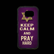Coque Samsung S7 Premium Keep Calm and Pray jewish Violet