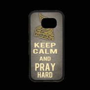 Coque Samsung S7 Premium Keep Calm and Pray Muslim Gris
