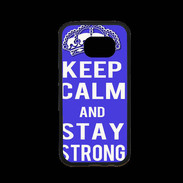 Coque Samsung S7 Premium Keep Calm and Stay strong Bleu