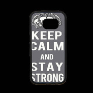 Coque Samsung S7 Premium Keep Calm and Stay strong Gris