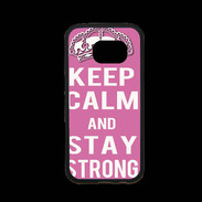 Coque Samsung S7 Premium Keep Calm and Stay strong Rose