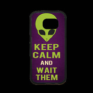 Coque Samsung S7 Premium Keep Calm and Wait Alien Violet