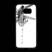 Coque Personnalisée Samsung S7 Edge Premium Avion de chasse F18 en noir et blanc