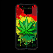 Coque Personnalisée Samsung S7 Edge Premium Feuille de cannabis et cœur Rasta