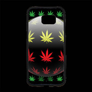 Coque Personnalisée Samsung S7 Edge Premium Effet cannabis sur fond noir