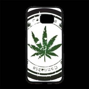 Coque Personnalisée Samsung S7 Edge Premium Grunge stamp with marijuana leaf