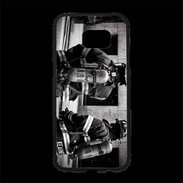 Coque Personnalisée Samsung S7 Edge Premium Pompiers en noir et blanc