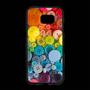Coque Personnalisée Samsung S7 Edge Premium Arc en ciel de boutons de couture