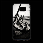 Coque Personnalisée Samsung S7 Edge Premium Ancre en noir et blanc