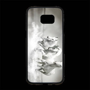 Coque Personnalisée Samsung S7 Edge Premium Chevaux blancs