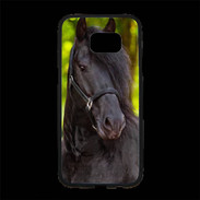 Coque Personnalisée Samsung S7 Edge Premium Portrait de cheval noir 10