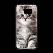 Coque Personnalisée Samsung S7 Edge Premium Chaton gris 