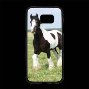 Coque Personnalisée Samsung S7 Edge Premium Cheval noir et blanc 5