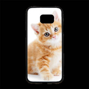 Coque Personnalisée Samsung S7 Edge Premium Chaton marron et blanc