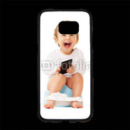 Coque Personnalisée Samsung S7 Edge Premium Bébé accro au mobile