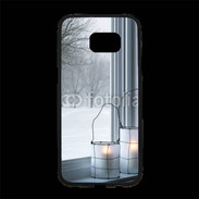 Coque Personnalisée Samsung S7 Edge Premium paysage hiver deux lanternes