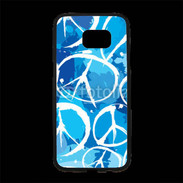 Coque Personnalisée Samsung S7 Edge Premium Peace and love Bleu