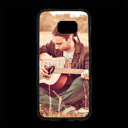 Coque Personnalisée Samsung S7 Edge Premium Guitariste peace and love 1