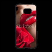 Coque Personnalisée Samsung S7 Edge Premium Bouche et rose glamour