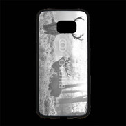 Coque Personnalisée Samsung S7 Edge Premium Cerf en noir et blanc 150