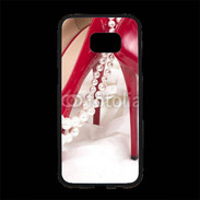 Coque Personnalisée Samsung S7 Edge Premium Escarpins rouges et perles