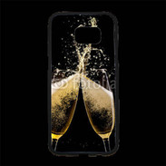 Coque Personnalisée Samsung S7 Edge Premium Coupes de champagne sur fond noir