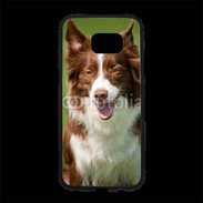 Coque Personnalisée Samsung S7 Edge Premium Chien Colley marron et blanc