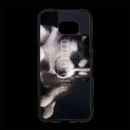 Coque Personnalisée Samsung S7 Edge Premium Chiot Husky de Sibérie
