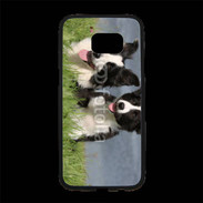 Coque Personnalisée Samsung S7 Edge Premium Chien Border Collie noir et blanc