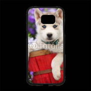 Coque Personnalisée Samsung S7 Edge Premium Portrait chiot Husky de Sibérie 1